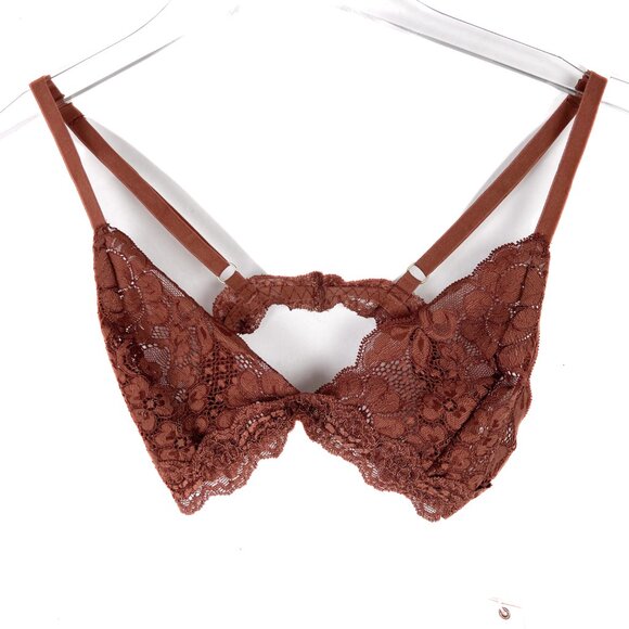 NWT We are HAH Chi Bralittle Bralette Bra Milk Chocolate Brown Lace Size XS NEW - Picture 2 of 9